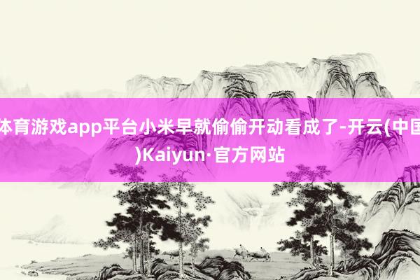 体育游戏app平台小米早就偷偷开动看成了-开云(中国)Kaiyun·官方网站