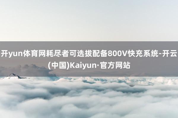 开yun体育网耗尽者可选拔配备800V快充系统-开云(中国)Kaiyun·官方网站