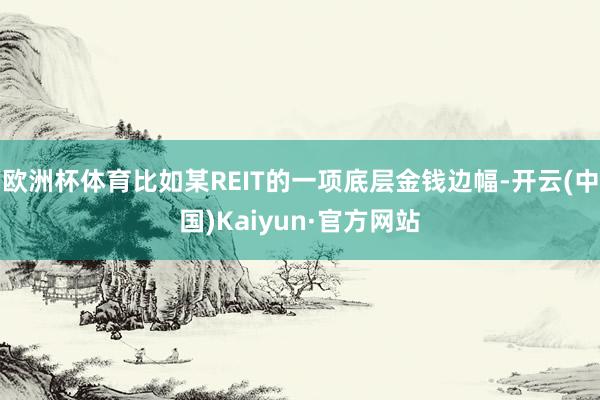 欧洲杯体育比如某REIT的一项底层金钱边幅-开云(中国)Kaiyun·官方网站