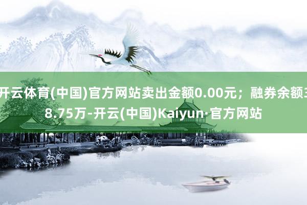 开云体育(中国)官方网站卖出金额0.00元；融券余额38.75万-开云(中国)Kaiyun·官方网站