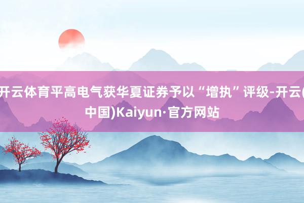 开云体育平高电气获华夏证券予以“增执”评级-开云(中国)Kaiyun·官方网站
