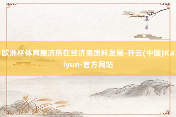欧洲杯体育赈济所在经济高质料发展-开云(中国)Kaiyun·官方网站