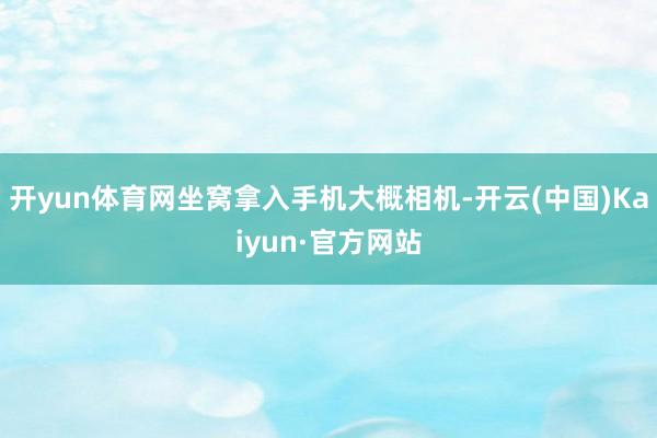 开yun体育网坐窝拿入手机大概相机-开云(中国)Kaiyun·官方网站