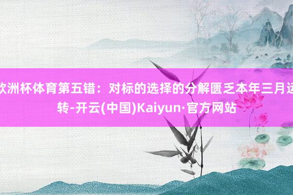 欧洲杯体育第五错：对标的选择的分解匮乏本年三月运转-开云(中国)Kaiyun·官方网站