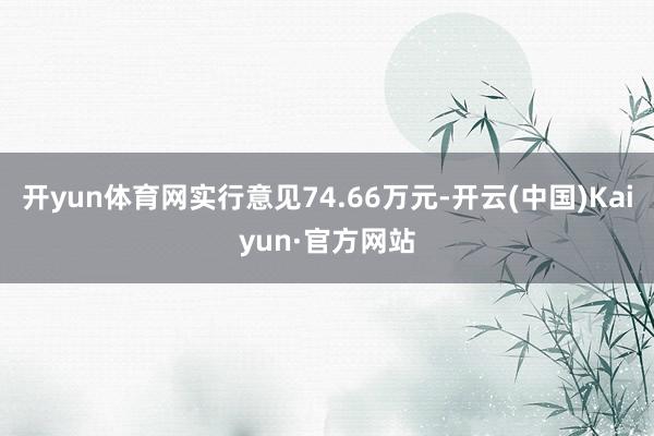 开yun体育网实行意见74.66万元-开云(中国)Kaiyun·官方网站