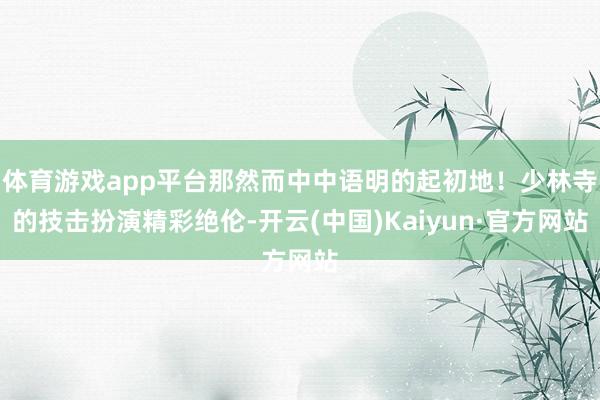 体育游戏app平台那然而中中语明的起初地！少林寺的技击扮演精彩绝伦-开云(中国)Kaiyun·官方网站