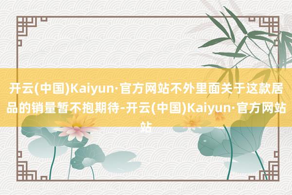 开云(中国)Kaiyun·官方网站不外里面关于这款居品的销量暂不抱期待-开云(中国)Kaiyun·官方网站