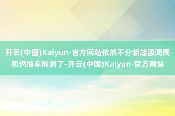 开云(中国)Kaiyun·官方网站依然不分新能源阛阓和燃油车阛阓了-开云(中国)Kaiyun·官方网站