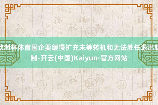 欧洲杯体育国企要缓慢扩充末等转机和无法胜任退出轨制-开云(中国)Kaiyun·官方网站