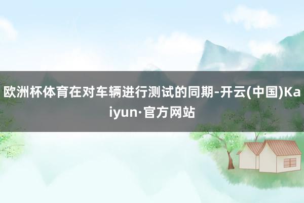 欧洲杯体育在对车辆进行测试的同期-开云(中国)Kaiyun·官方网站