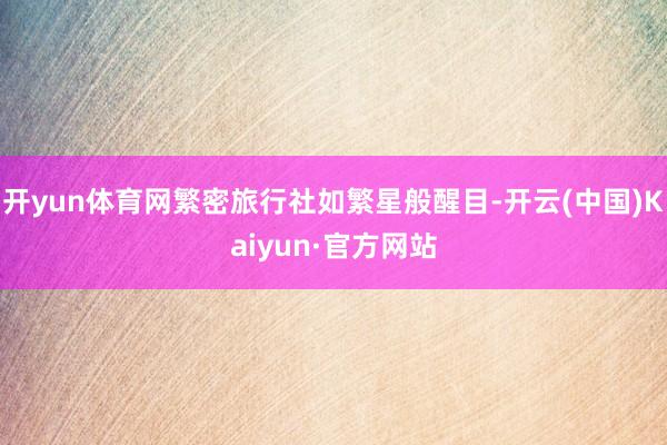 开yun体育网繁密旅行社如繁星般醒目-开云(中国)Kaiyun·官方网站