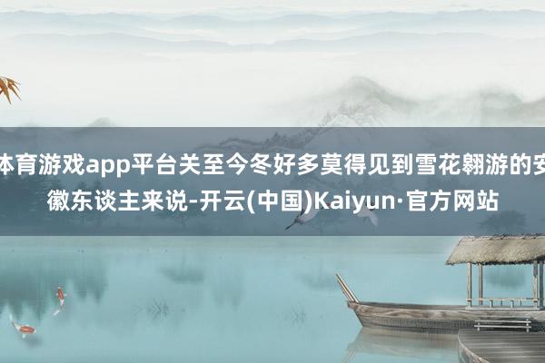 体育游戏app平台关至今冬好多莫得见到雪花翱游的安徽东谈主来说-开云(中国)Kaiyun·官方网站