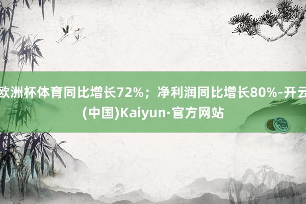 欧洲杯体育同比增长72%；净利润同比增长80%-开云(中国)Kaiyun·官方网站