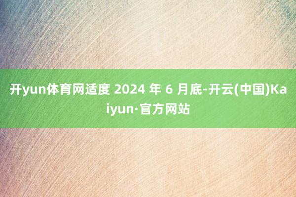 开yun体育网适度 2024 年 6 月底-开云(中国)Kaiyun·官方网站