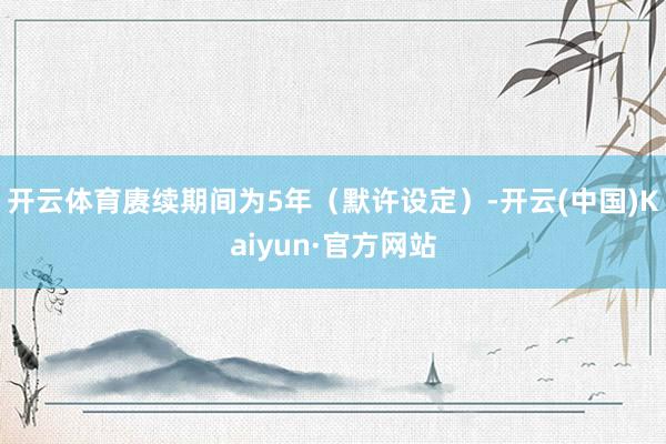 开云体育赓续期间为5年（默许设定）-开云(中国)Kaiyun·官方网站