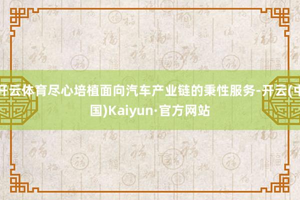 开云体育尽心培植面向汽车产业链的秉性服务-开云(中国)Kaiyun·官方网站