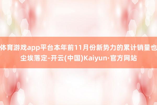 体育游戏app平台本年前11月份新势力的累计销量也尘埃落定-开云(中国)Kaiyun·官方网站