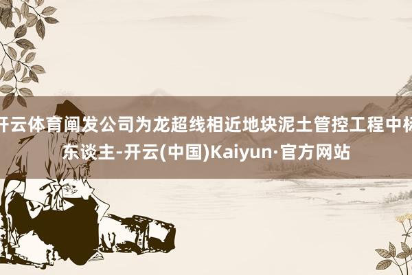 开云体育阐发公司为龙超线相近地块泥土管控工程中标东谈主-开云(中国)Kaiyun·官方网站