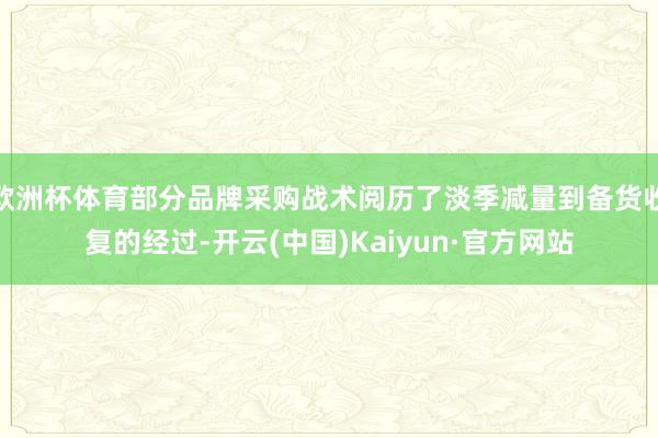 欧洲杯体育部分品牌采购战术阅历了淡季减量到备货收复的经过-开云(中国)Kaiyun·官方网站
