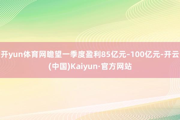 开yun体育网瞻望一季度盈利85亿元–100亿元-开云(中国)Kaiyun·官方网站