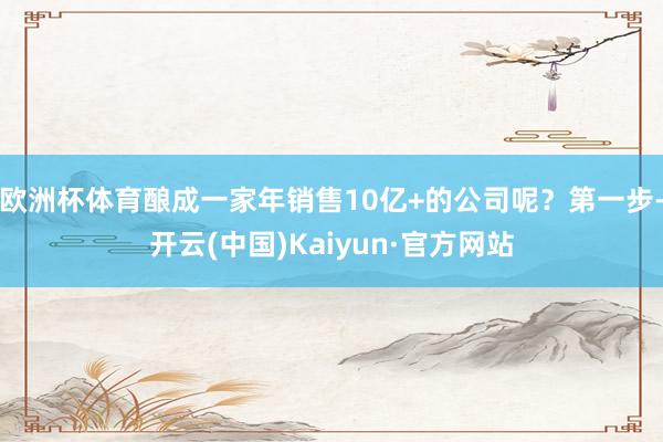 欧洲杯体育酿成一家年销售10亿+的公司呢?第一步-开云(中国)Kaiyun·官方网站