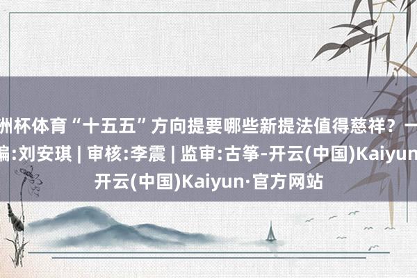 欧洲杯体育“十五五”方向提要哪些新提法值得慈祥？一齐了解～责编:刘安琪 | 审核:李震 | 监审:古筝-开云(中国)Kaiyun·官方网站