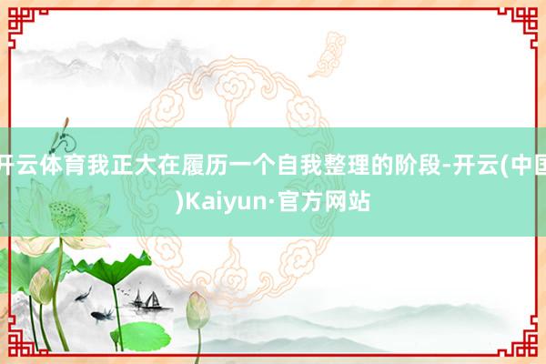 开云体育我正大在履历一个自我整理的阶段-开云(中国)Kaiyun·官方网站