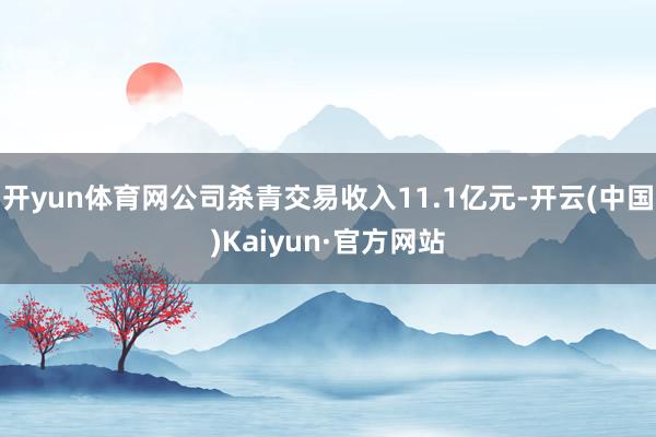 开yun体育网公司杀青交易收入11.1亿元-开云(中国)Kaiyun·官方网站
