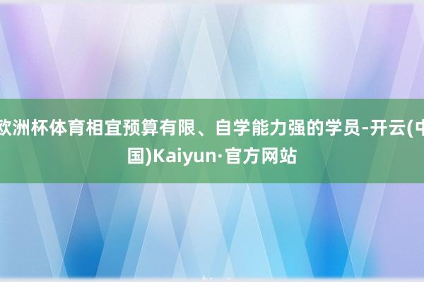 欧洲杯体育相宜预算有限、自学能力强的学员-开云(中国)Kaiyun·官方网站